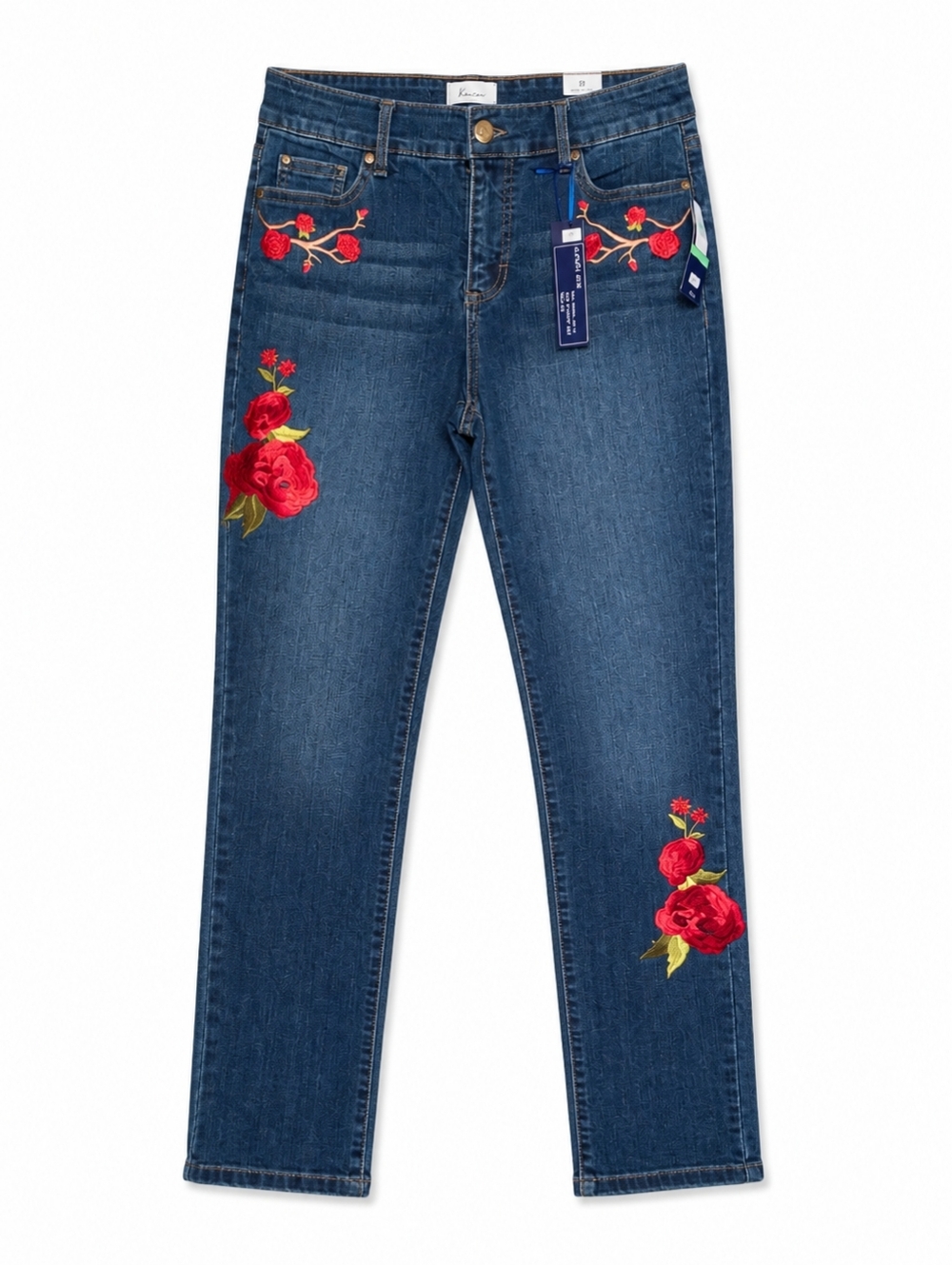 Bandolino Embroidered Rose Mandie Slim Jeans